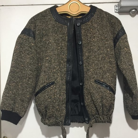 VINTAGE LINDZON WOOL LEATHER JACKETS SIZE XS - Picture 5 of 10